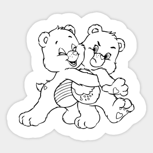 twin bears hugging Sticker